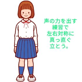 真っ直ぐ立つ練習。