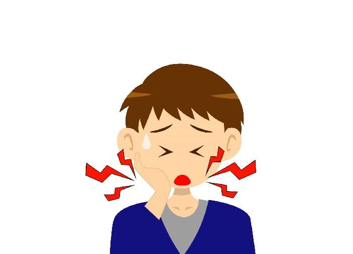 顎が揺れて開いたり歪んで開くと顎関節症になる。