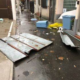 ２０１８年大阪の台風２１号。 ボイトレ教室がある中崎町は被害多し。