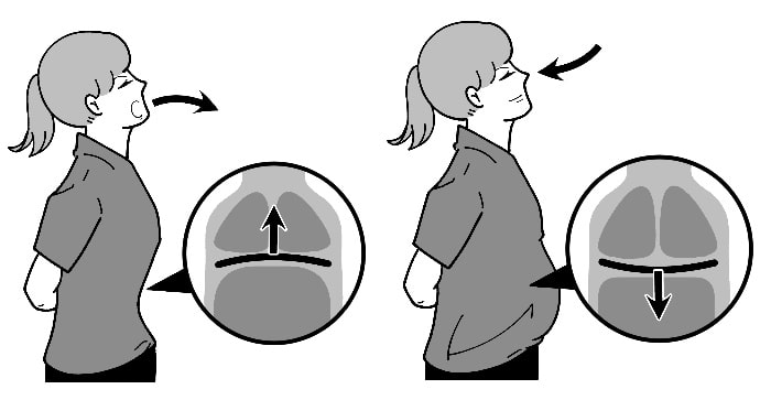 声を出したい気持ちは喉声になるので腹式呼吸を使う。
